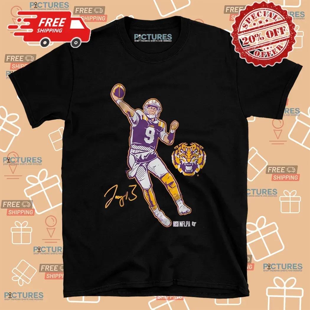 LSU Tiger Football Joe Burrow Superstar Pose Signature T Shirt