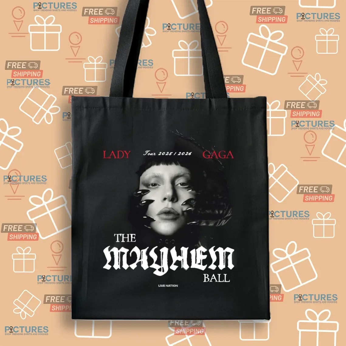 Lady Gaga 2025-2026 The Mayhem Ball Live Nation Concert T Shirt