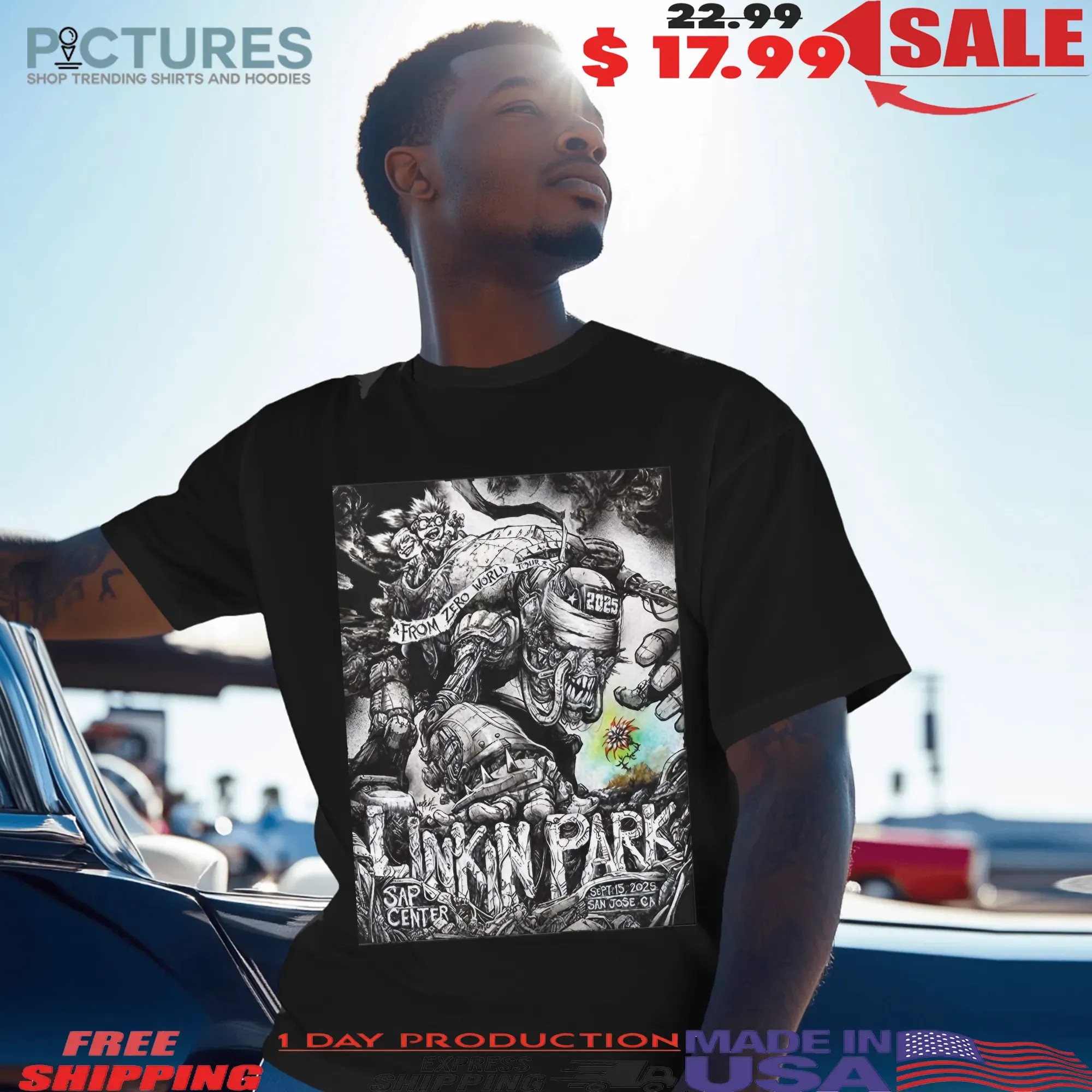 Linkin Park From Zero World Tour 2025 San Jose California Event Poster At SAP Center On September 15 2025 T Shirt