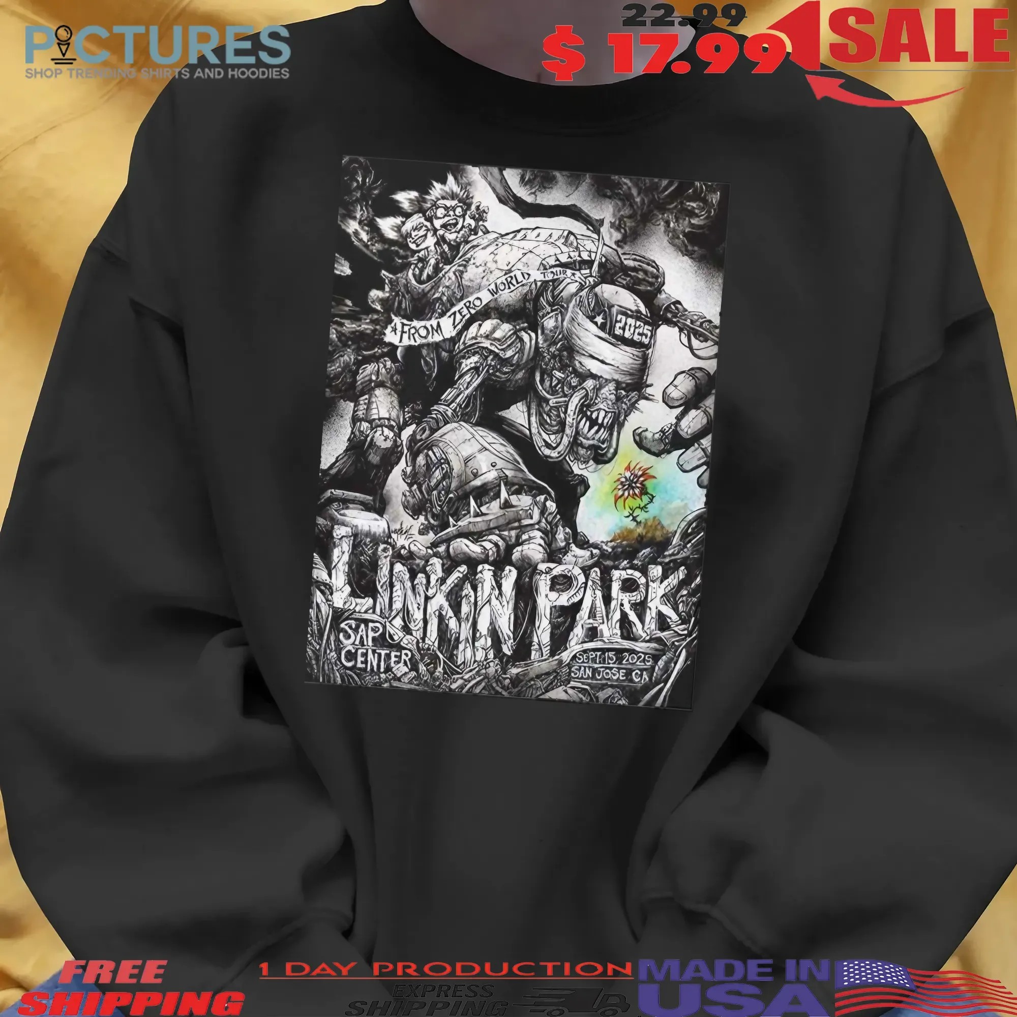 Linkin Park From Zero World Tour 2025 San Jose California Event Poster At SAP Center On September 15 2025 T Shirt