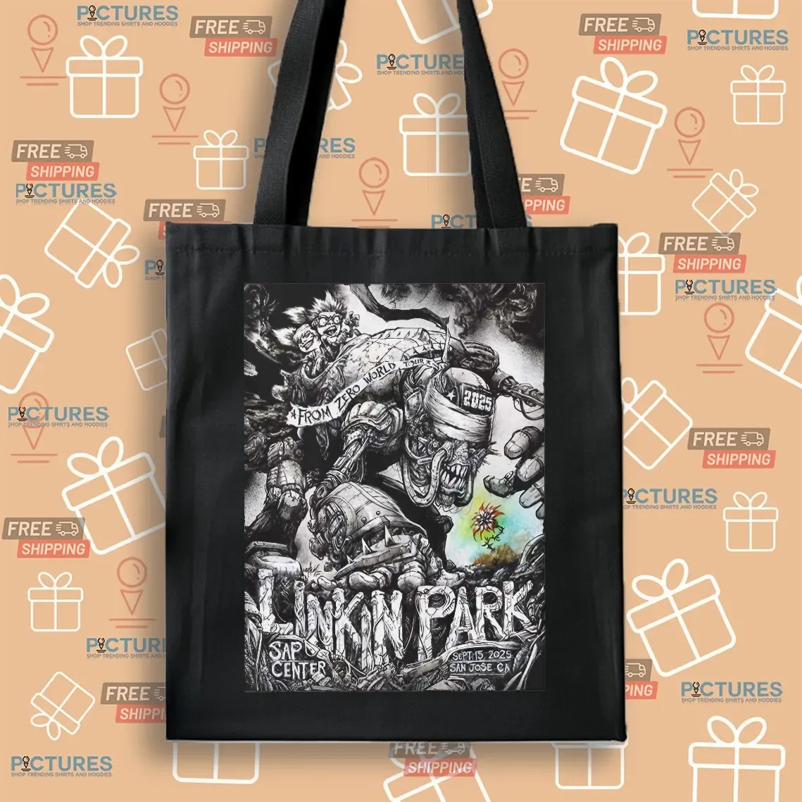 Linkin Park From Zero World Tour 2025 San Jose California Event Poster At SAP Center On September 15 2025 T Shirt