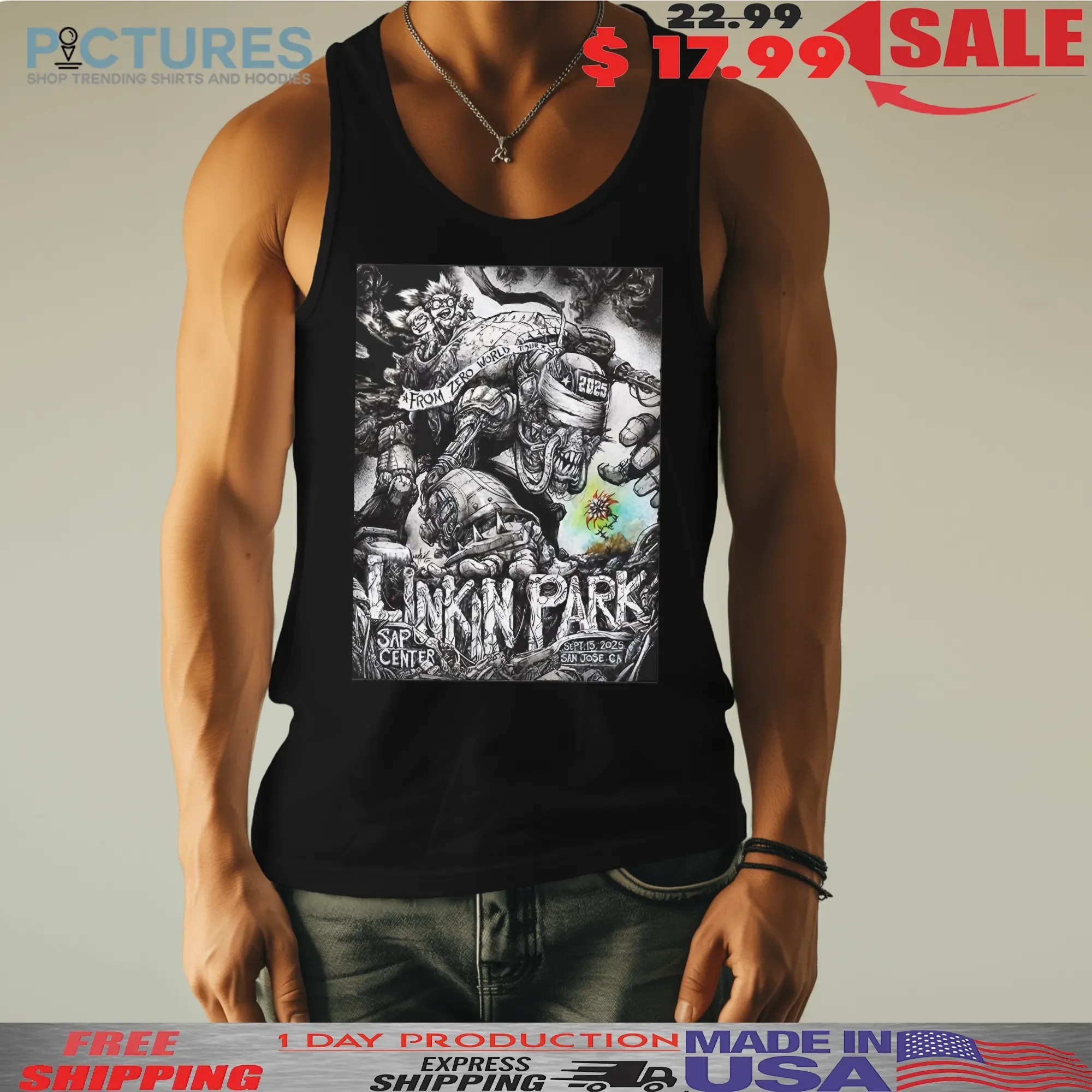 Linkin Park From Zero World Tour 2025 San Jose California Event Poster At SAP Center On September 15 2025 T Shirt