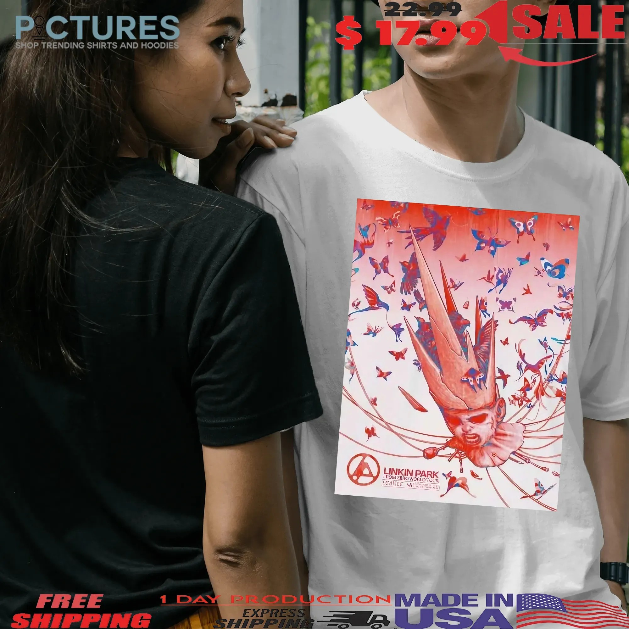 Linkin Park From Zero World Tour 2025 Seattle Washington Event Poster At Climate Pledge Arena On September 24 2025 Graphic T Shirt