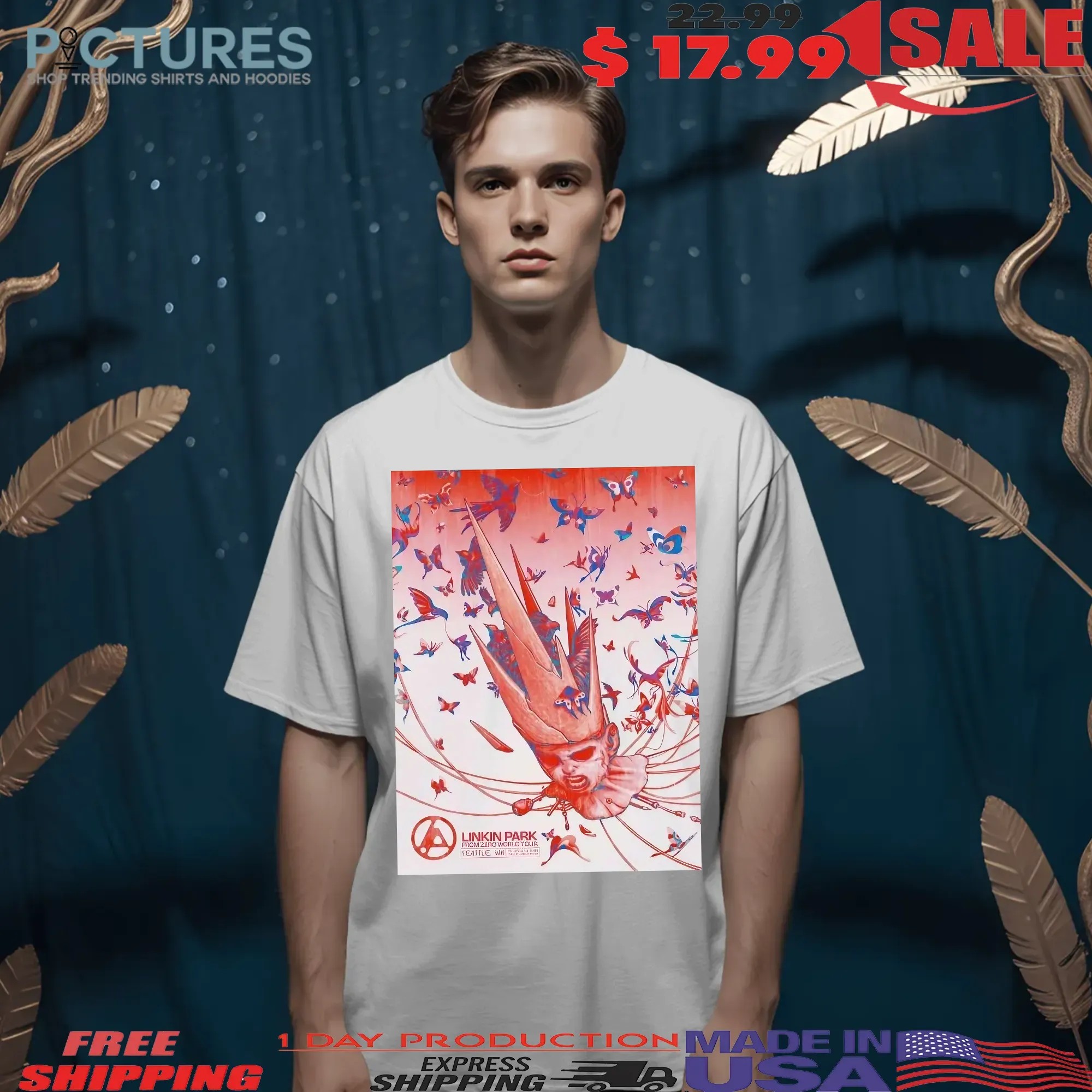 Linkin Park From Zero World Tour 2025 Seattle Washington Event Poster At Climate Pledge Arena On September 24 2025 Graphic T Shirt