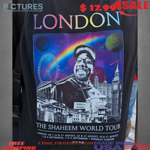 London The Shaheem World Tour London Uk Wembley Stadium Coldplay Tour T Shirt