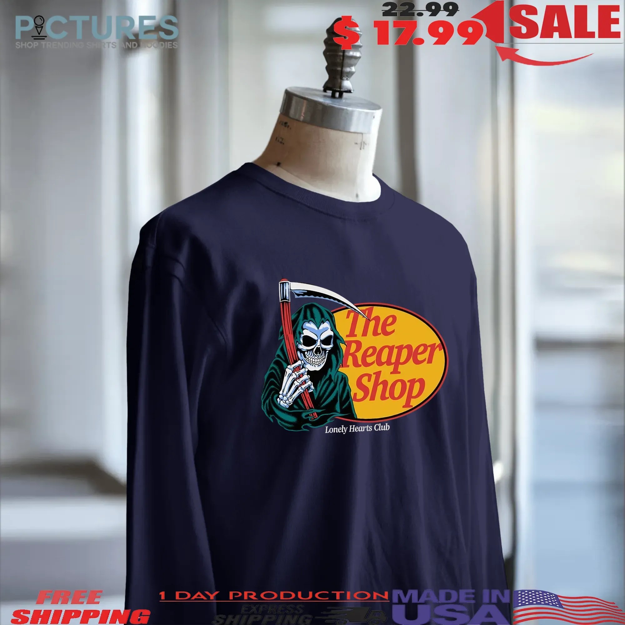 Lonely Hearts Club The Reaper Shop Parody T Shirt