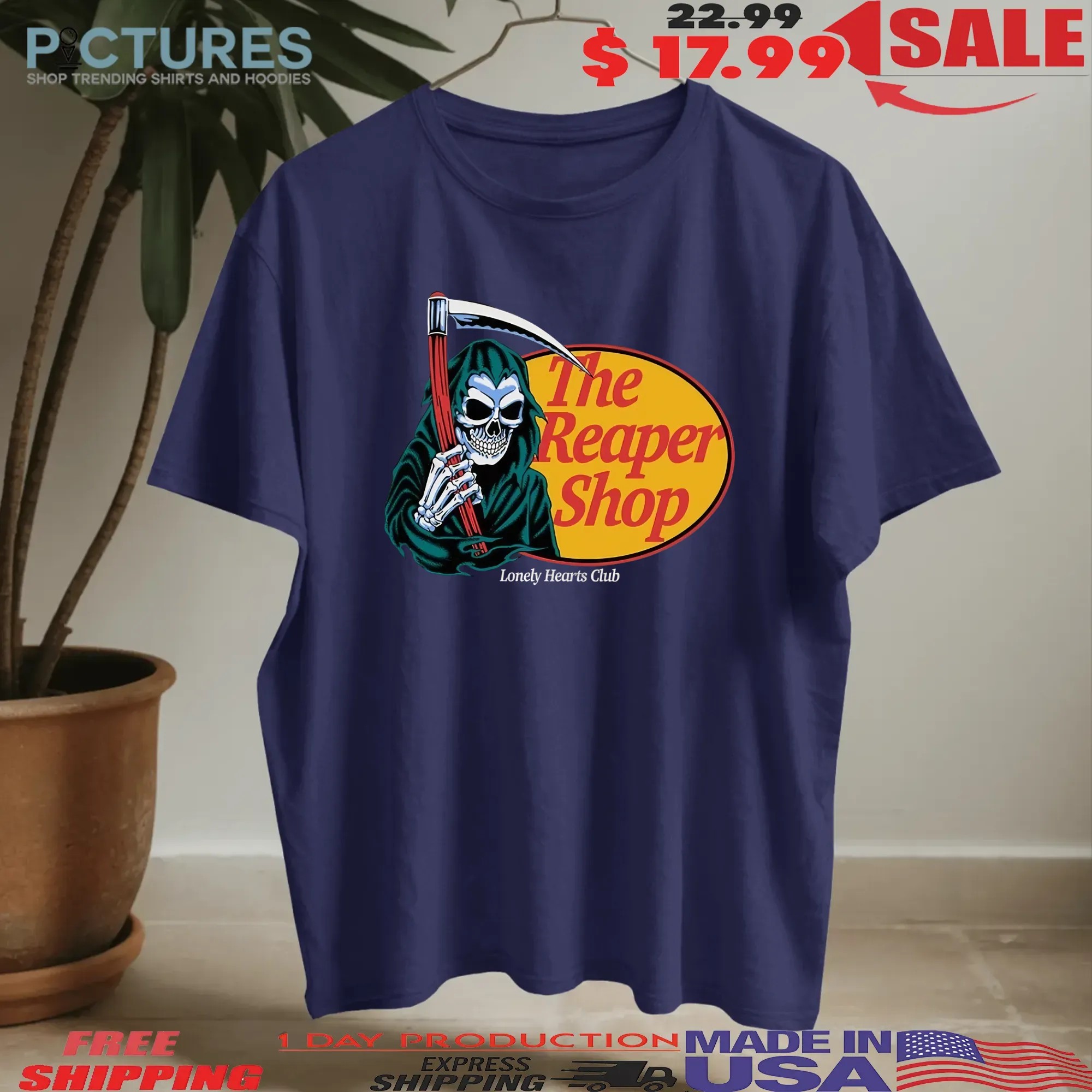 Lonely Hearts Club The Reaper Shop Parody T Shirt