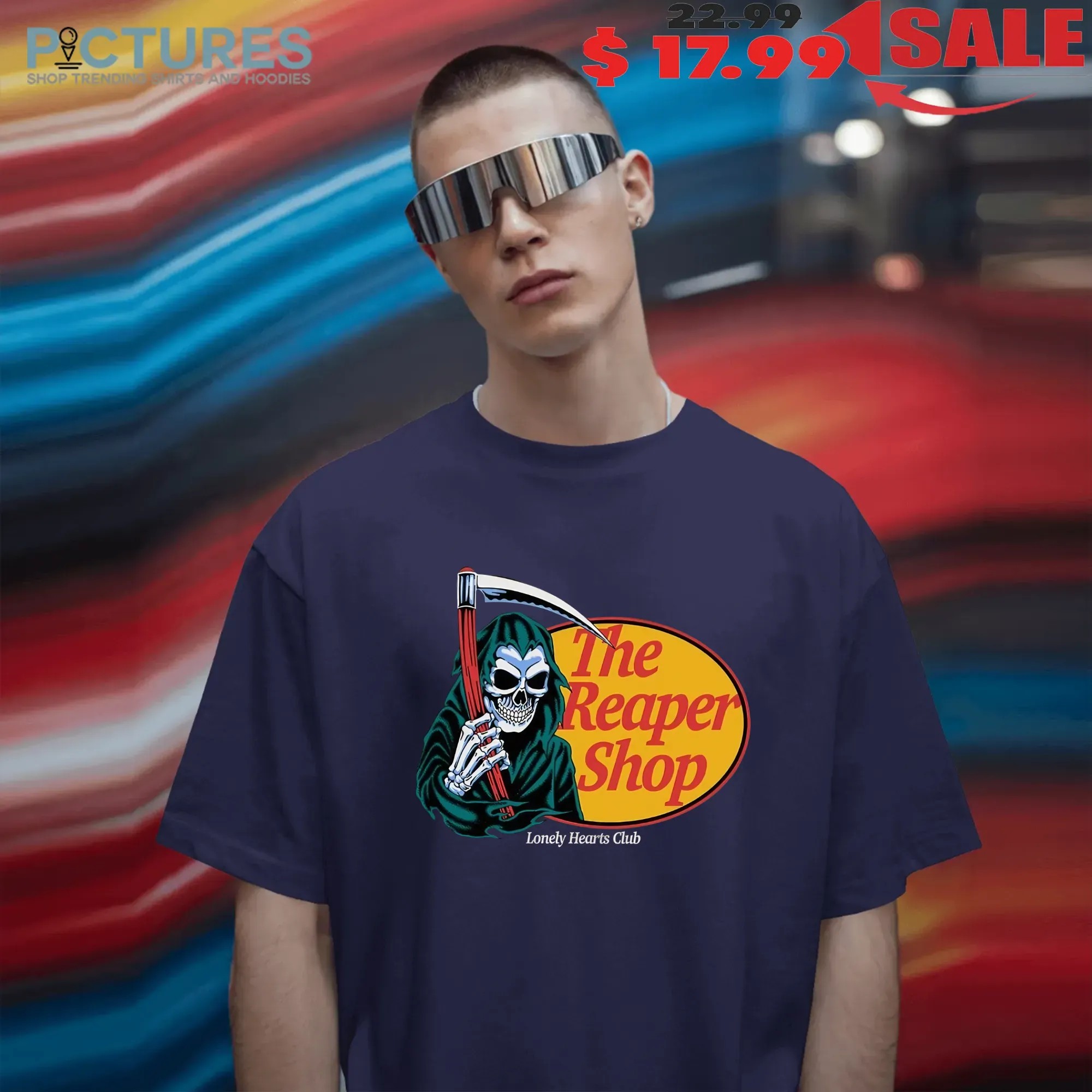 Lonely Hearts Club The Reaper Shop Parody T Shirt
