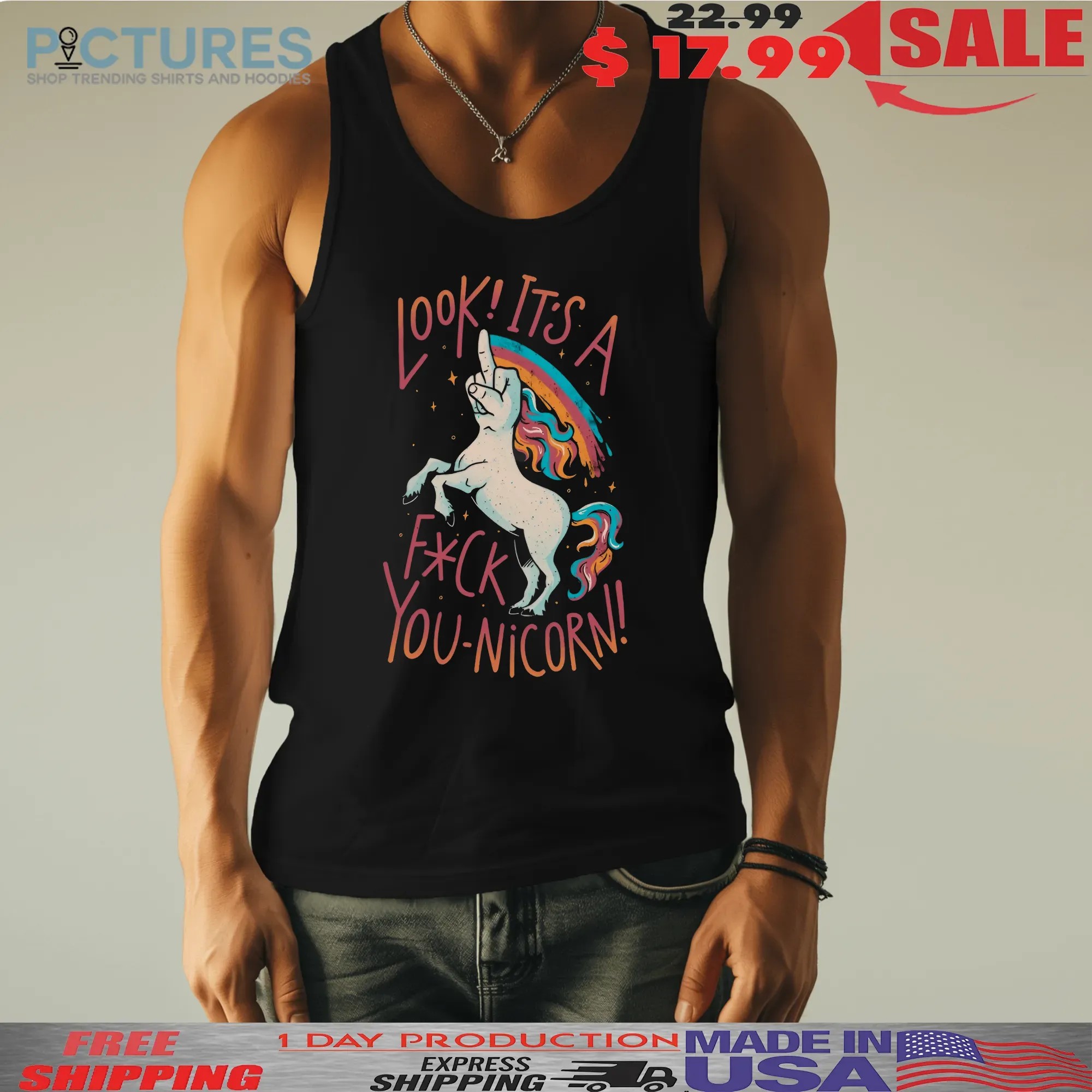Look It's A F-you Unicorn Middle Finger T Shirt