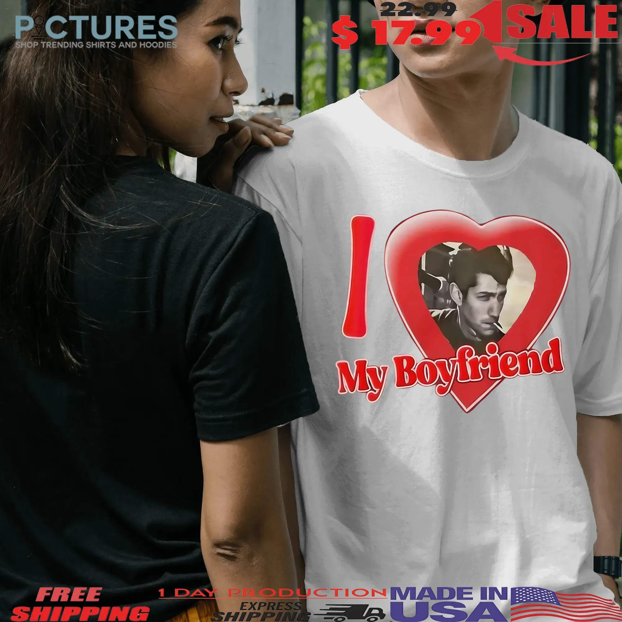 Louise Verneuil I Love My Boyfriend Alex Turner Heart T Shirt
