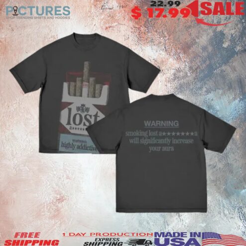Machine Gun Kelly Mgk Lost Cigarette Warning Highly Addictive Smoking Will Increase Your Aura T Shirt