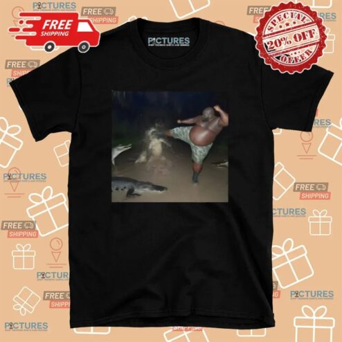 Man Kicking Alligator Meme T Shirt