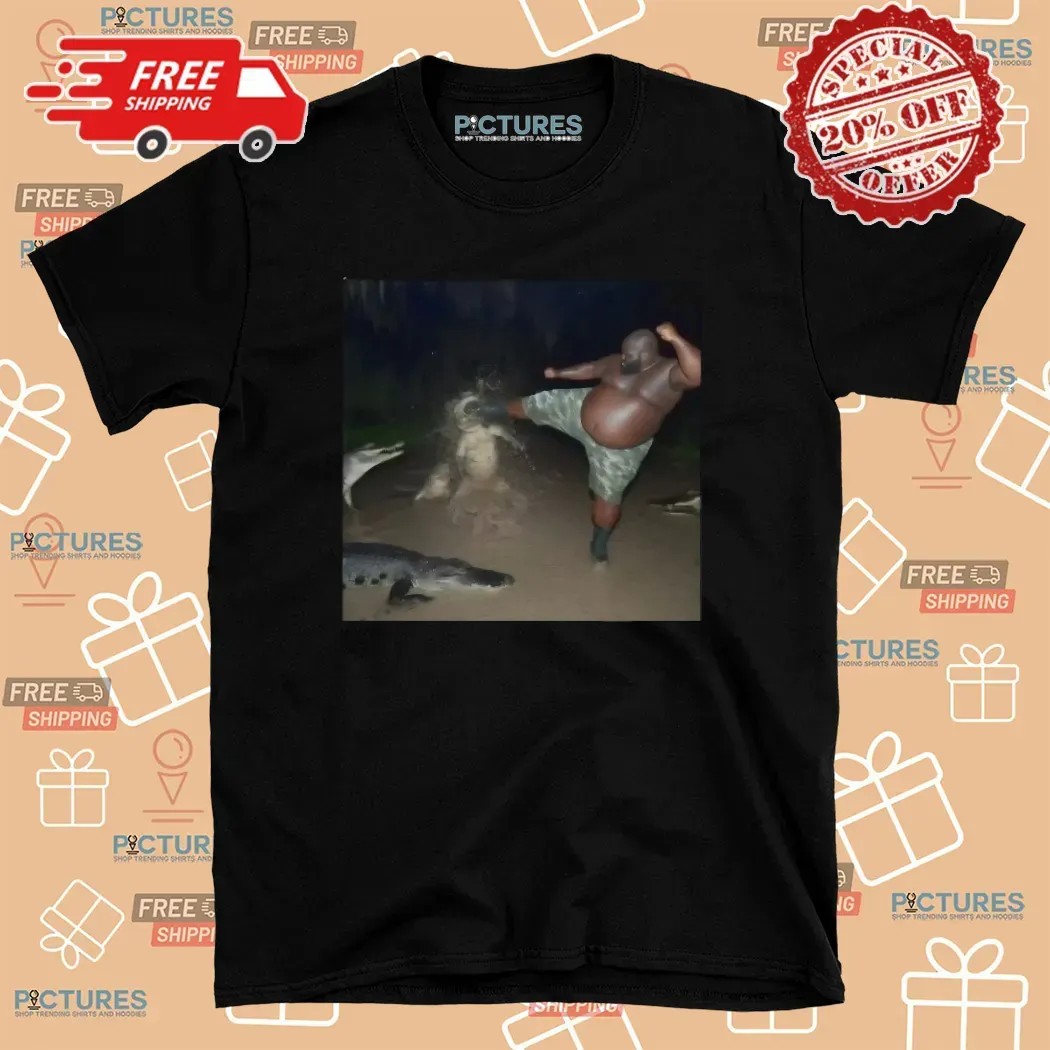 Man Kicking Alligator Meme T Shirt