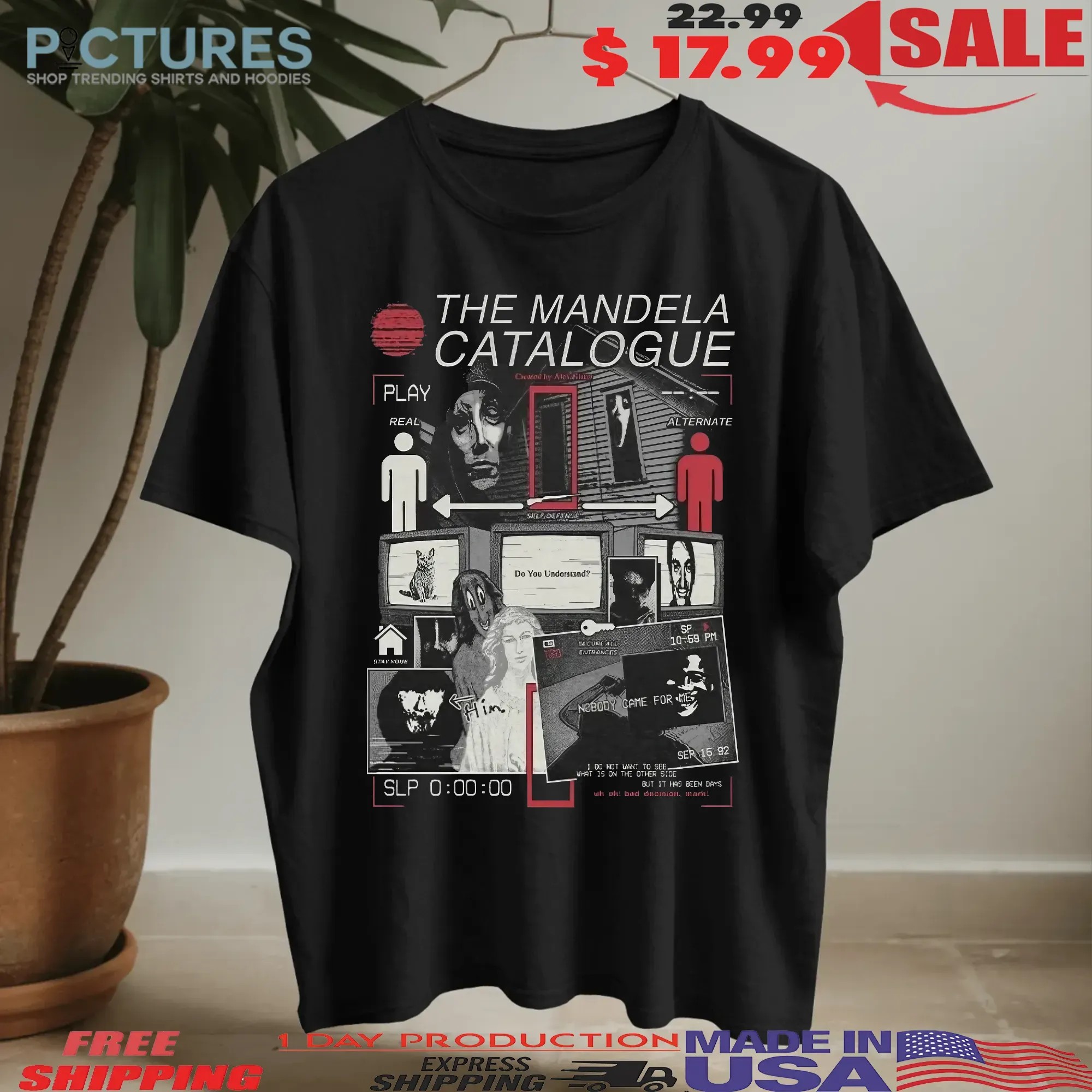 Mandela Catalogue Wanted By The FBI Poster Adam Murray and Jonah Marshall Horror Halloween T Shirt