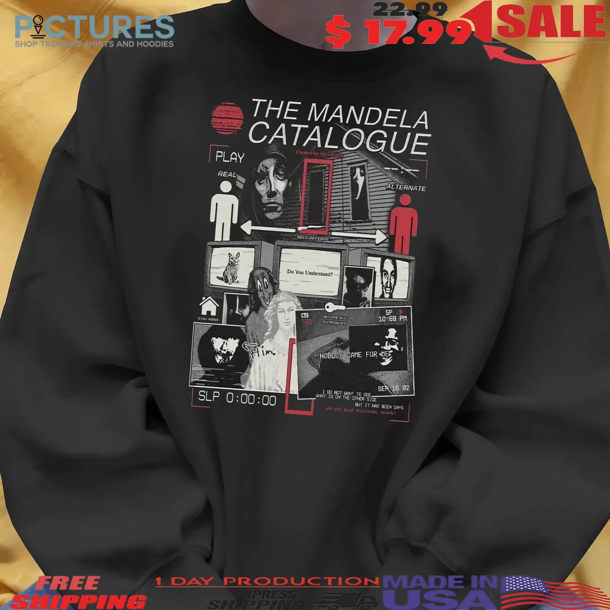 Mandela Catalogue Wanted By The FBI Poster Adam Murray and Jonah Marshall Horror Halloween T Shirt