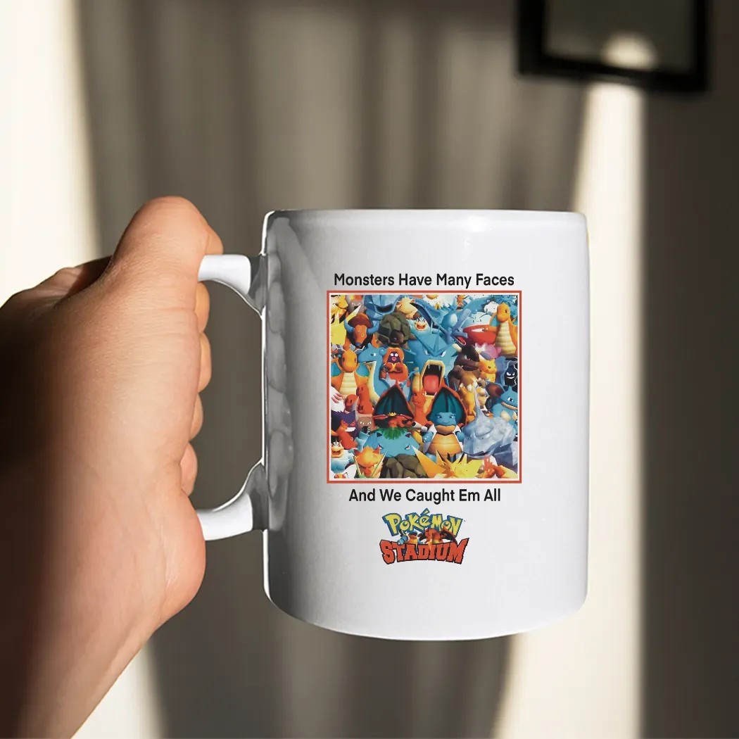 Monsters Have Many Faces And We Caught Em All Pokemon Stadium Parody T Shirt