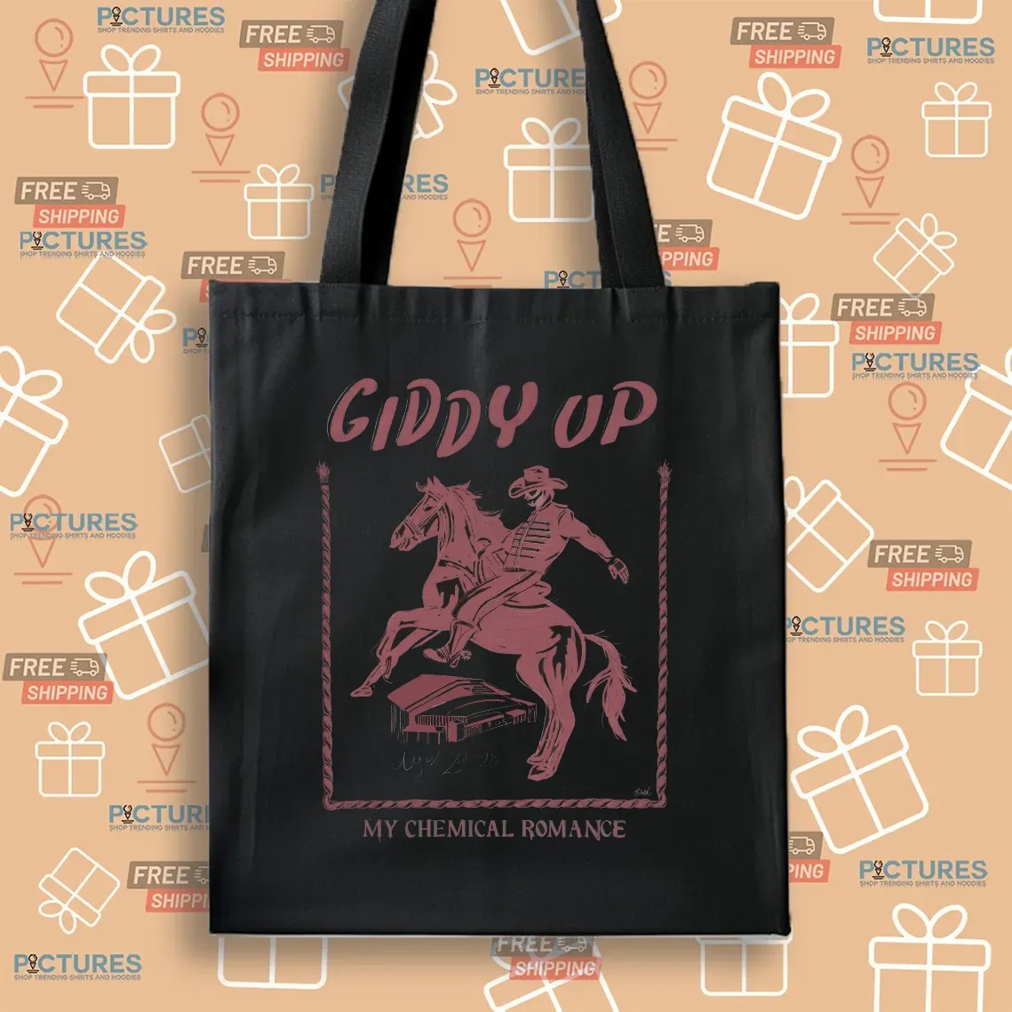 My Chemical Romance Giddy Up Arlington August 2nd 2025 Concert T Shirt