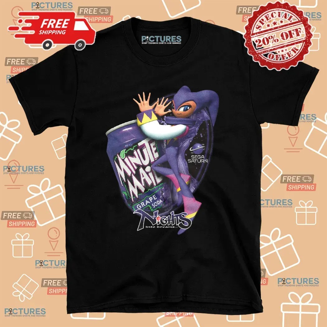 NiGHTS into Dreams Minute Maid Grape Soda Drink Video Game Mashup T Shirt