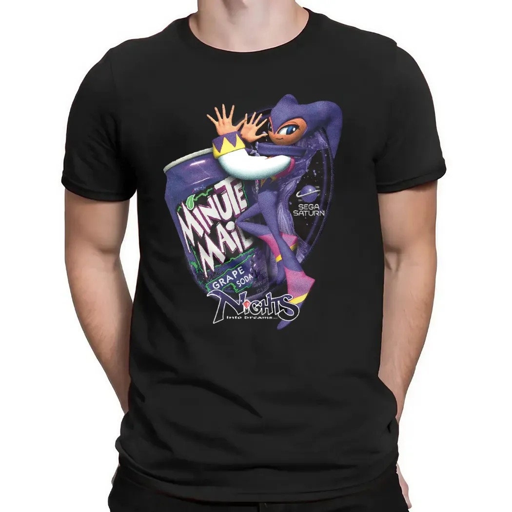 NiGHTS into Dreams Minute Maid Grape Soda Drink Video Game Mashup T Shirt