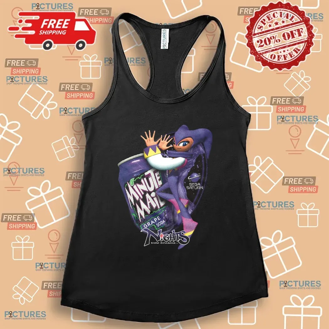 NiGHTS into Dreams Minute Maid Grape Soda Drink Video Game Mashup T Shirt
