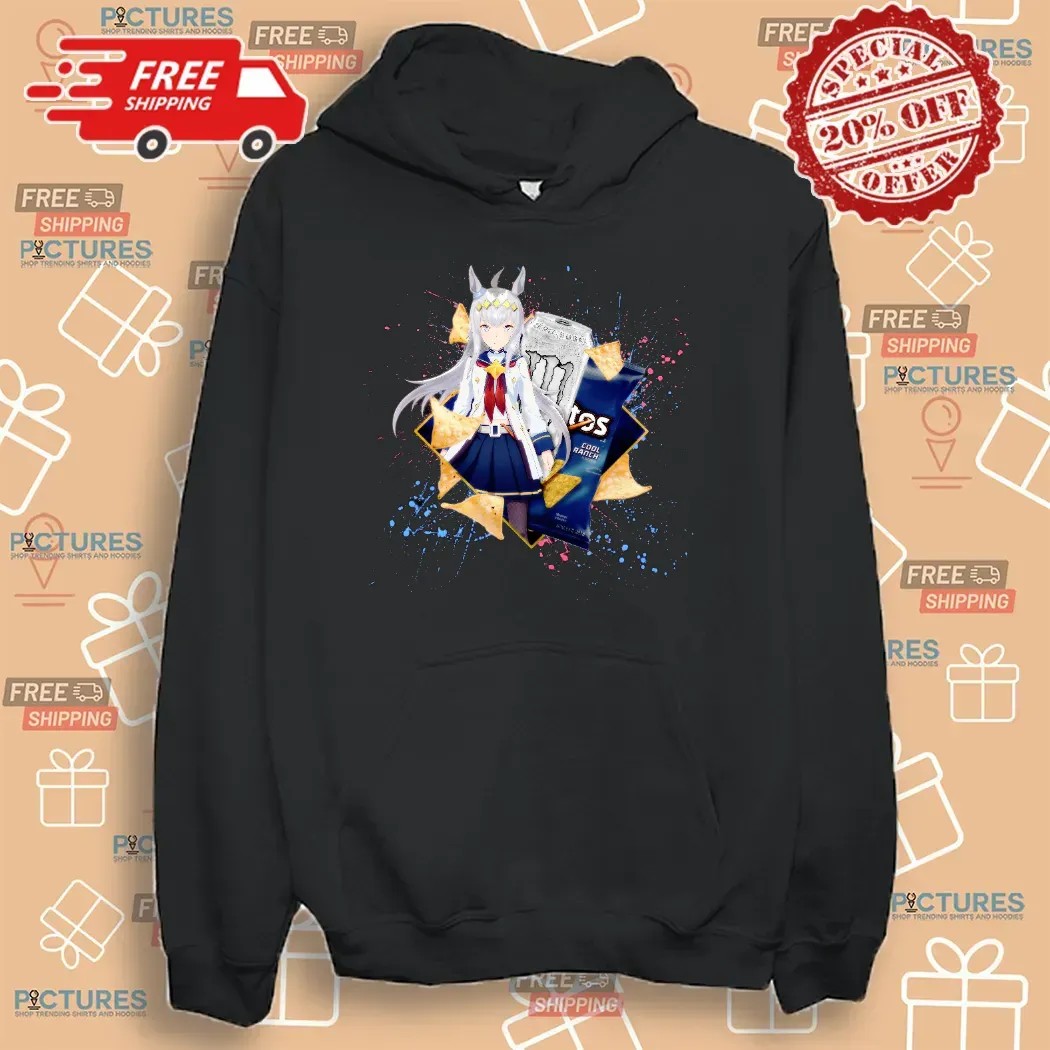 Oguri Cap Uma Musume Pretty Derby Monster Energy Zero Sugar Doritos Cool Ranch Flavored Tortilla Chips Mashup T Shirt Oguri Cap Uma Musume Pretty Derby Monster Energy Zero Sugar Doritos Cool Ranch Flavored Tortilla Chips Mashup T Shirt