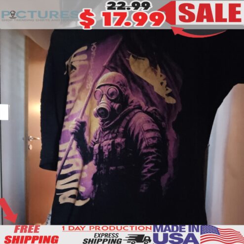 Papa Roach Rise Of The Roach Gas Mask Soldier Graphic Band Tee Punk Rock Merch T Shirt