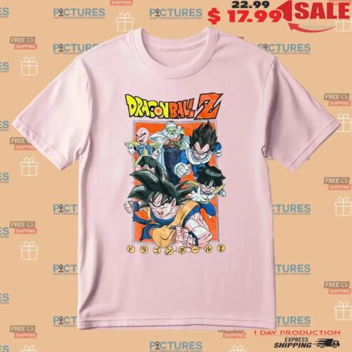 Pink Dragon Ball Z With Goku And Team T Shirt