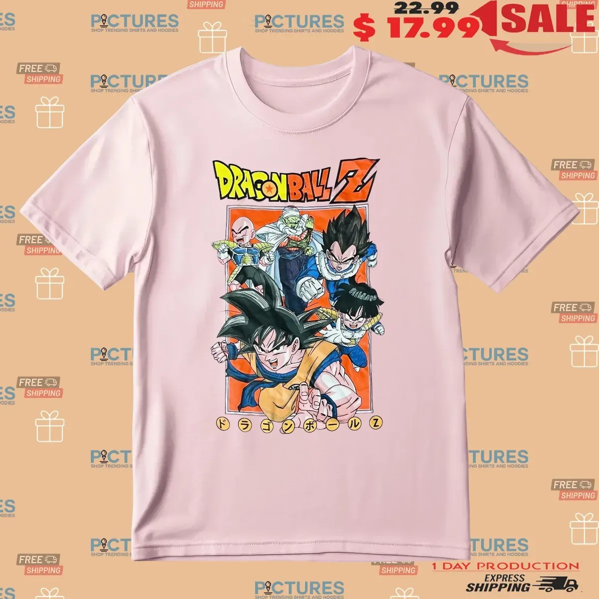 Pink Dragon Ball Z With Goku And Team T Shirt