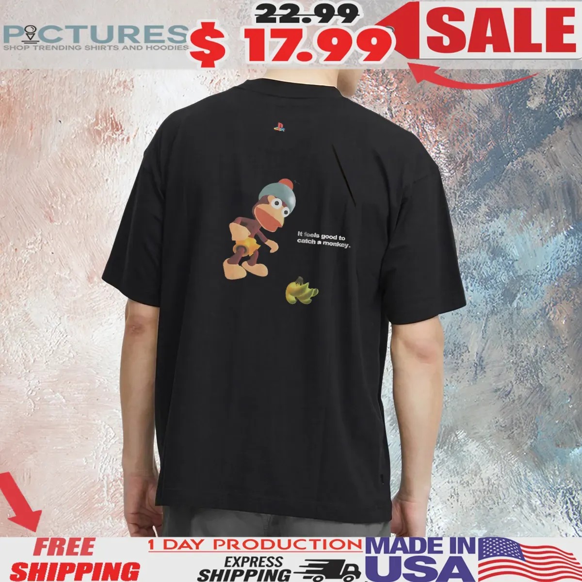 Play Station Monkey It Feels Good To Catch A Monkey T Shirt