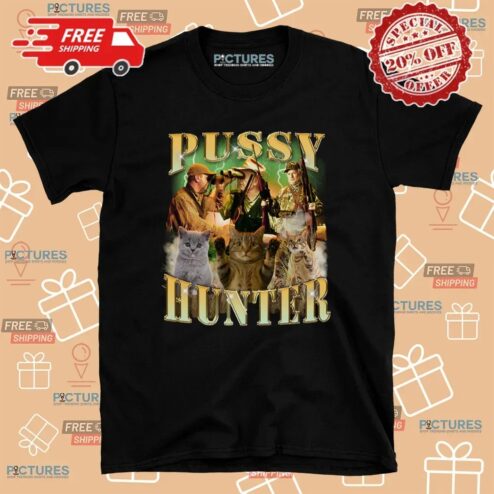 Pussy Hunter Cat Vintage Bootleg Meme T Shirt