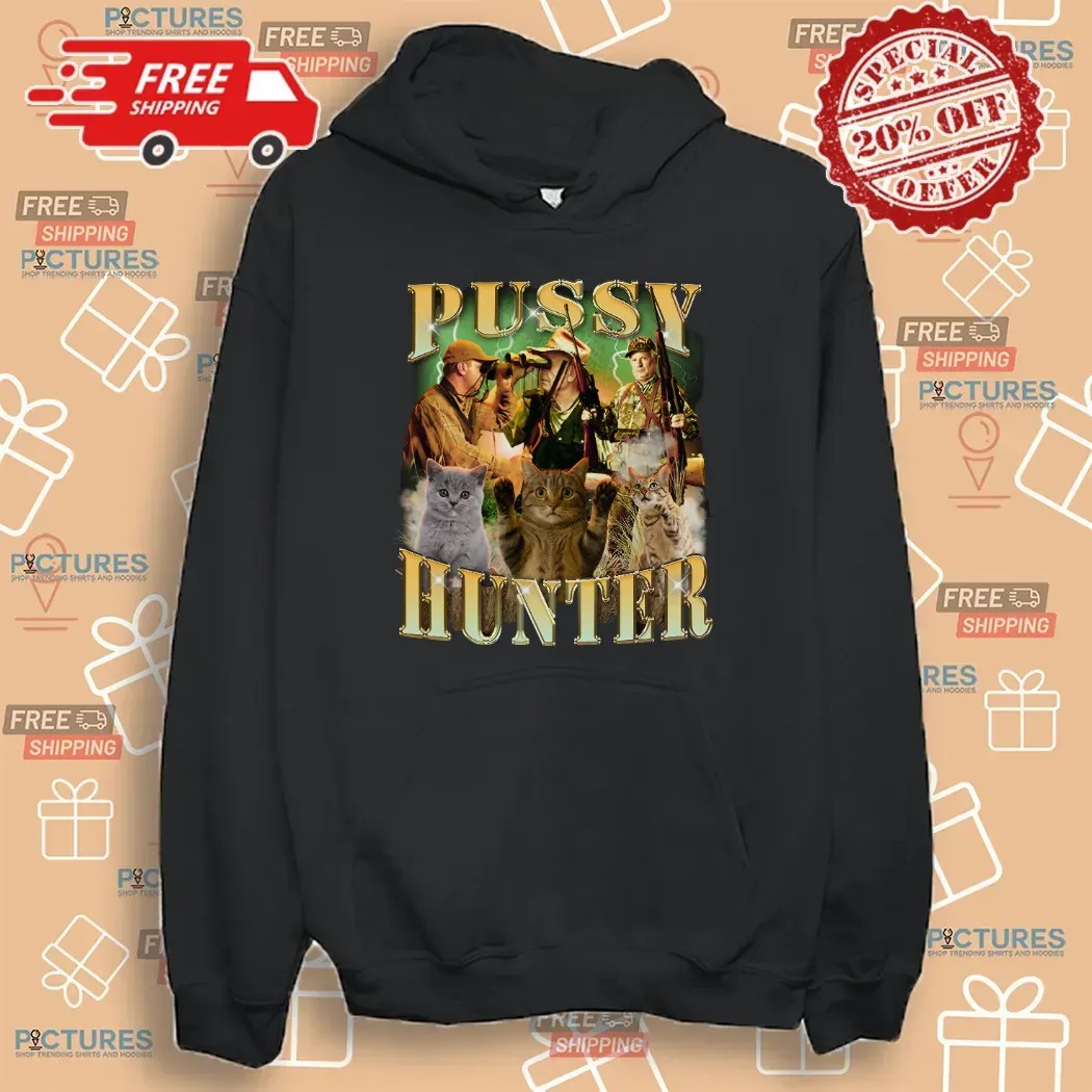 Pussy Hunter Cat Vintage Bootleg Meme T Shirt