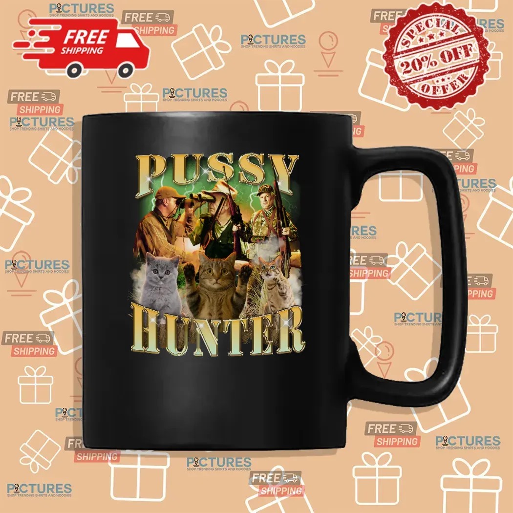 Pussy Hunter Cat Vintage Bootleg Meme T Shirt