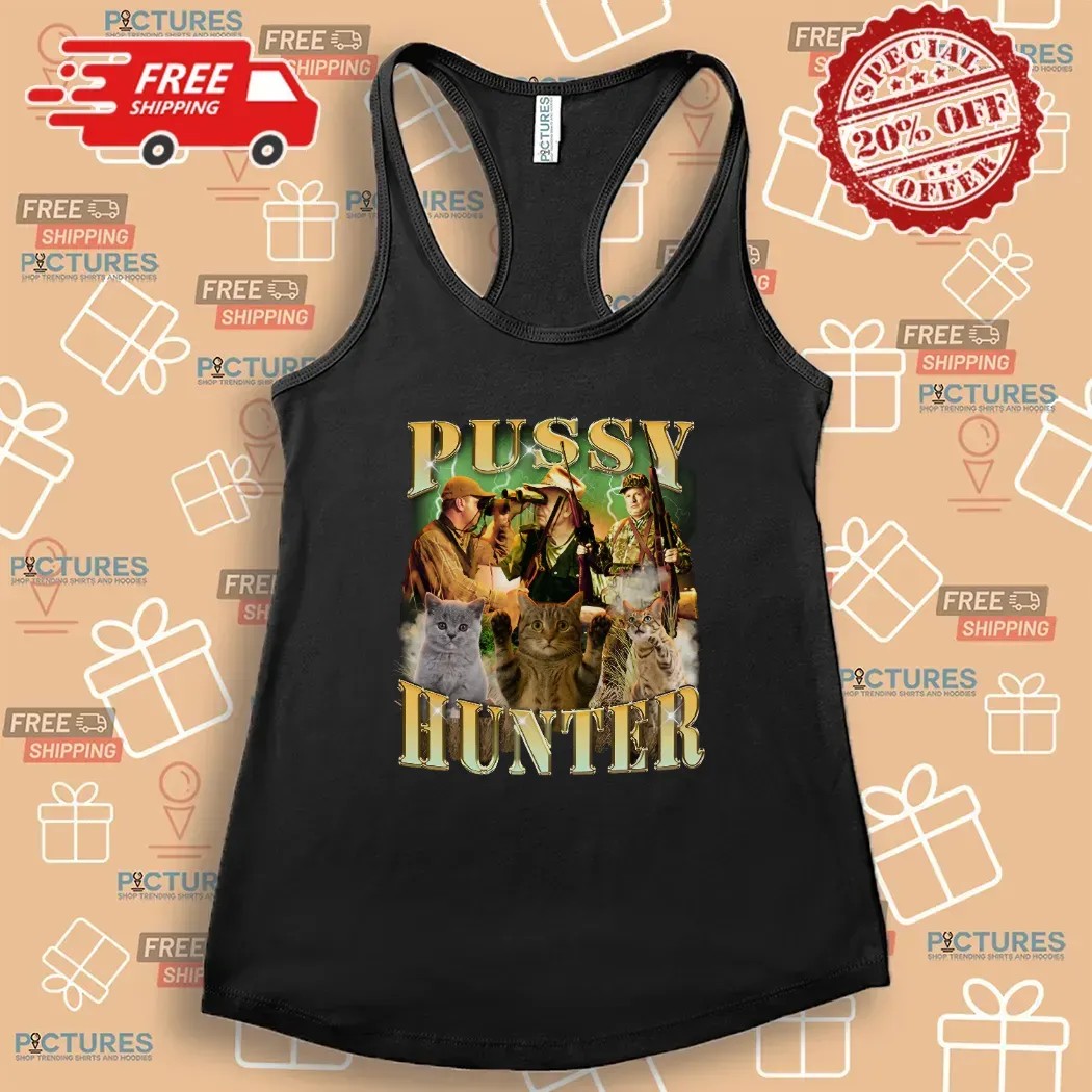 Pussy Hunter Cat Vintage Bootleg Meme T Shirt