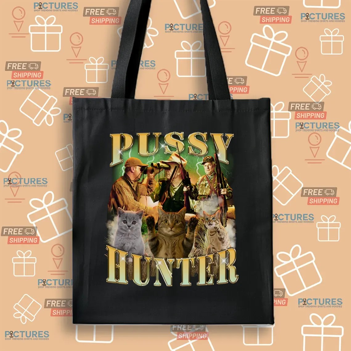 Pussy Hunter Cat Vintage Bootleg Meme T Shirt