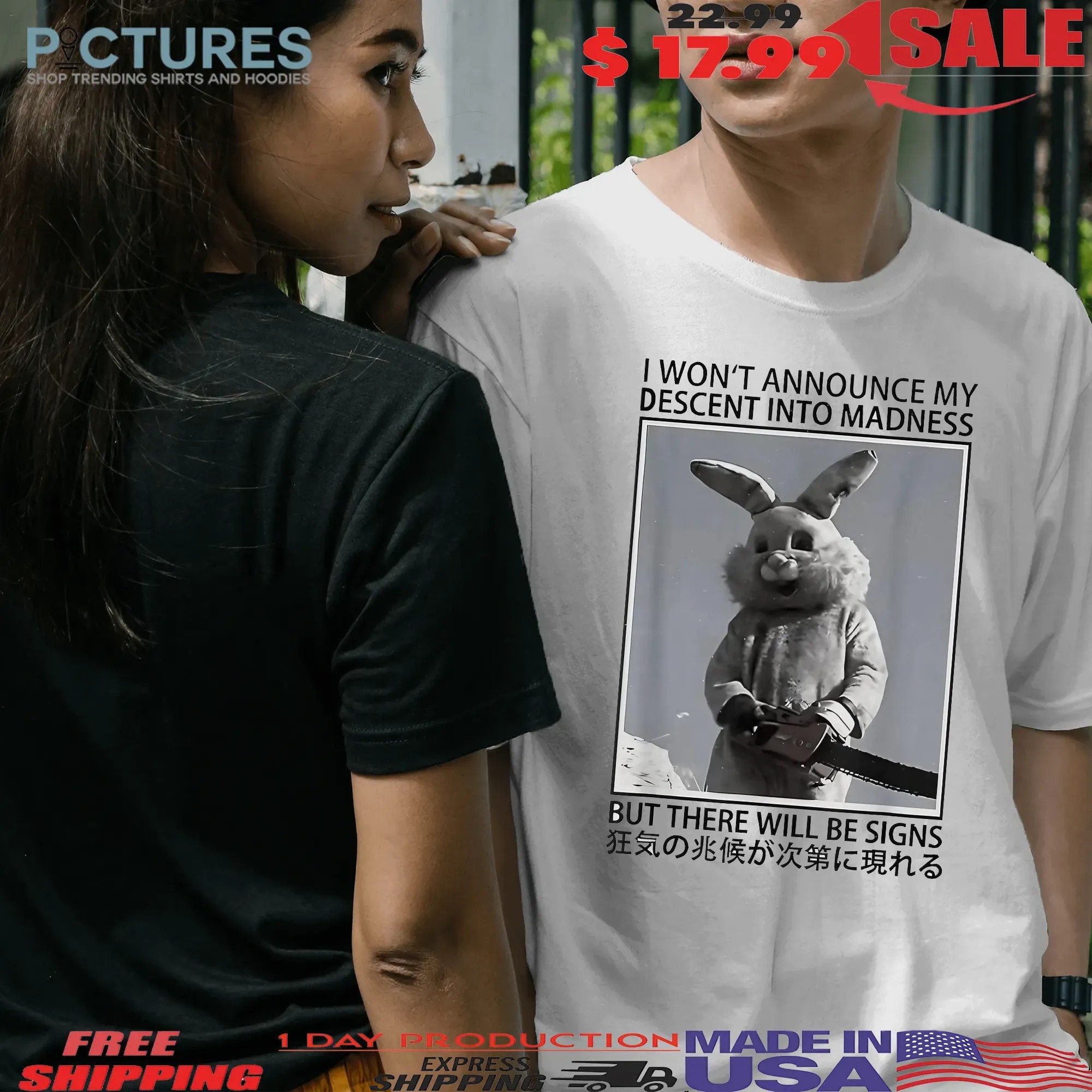Rabbit I Won't Announce My Descent Into Madness But There Will Be Signs Meme T Shirt