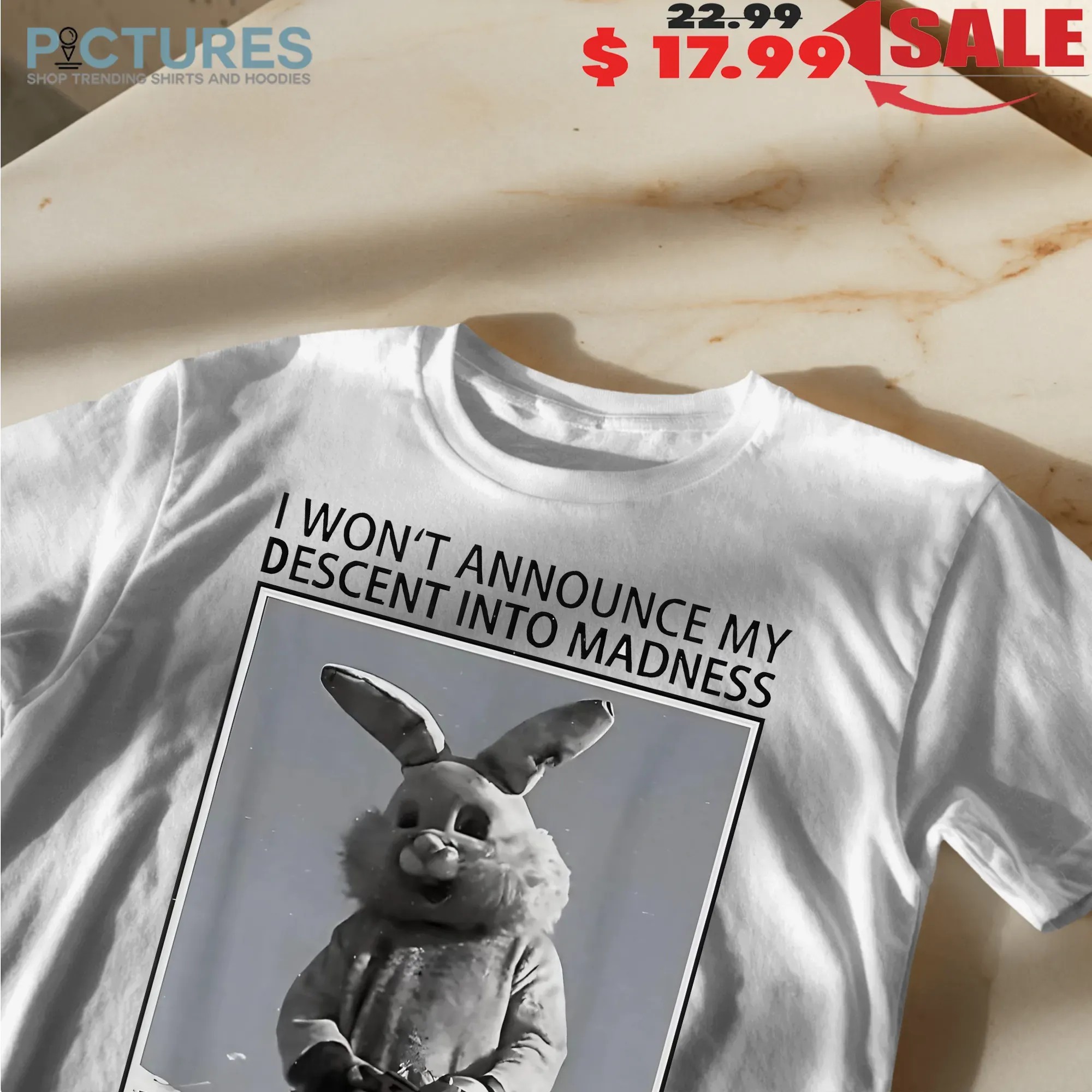 Rabbit I Won't Announce My Descent Into Madness But There Will Be Signs Meme T Shirt