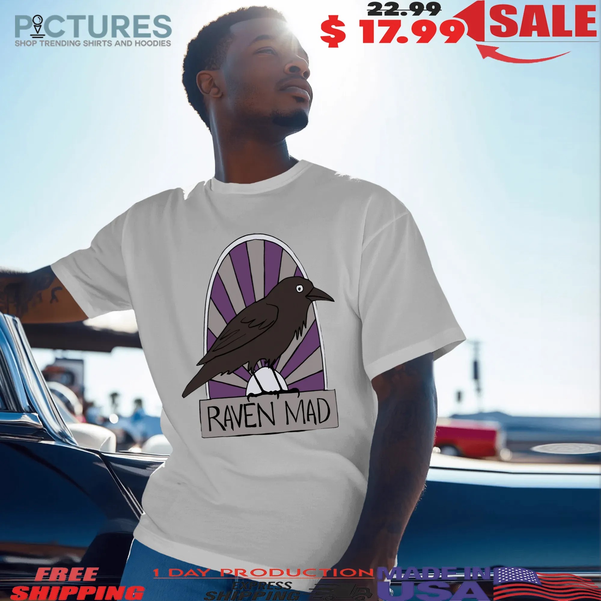 Raven Mad Bird Logo T Shirt