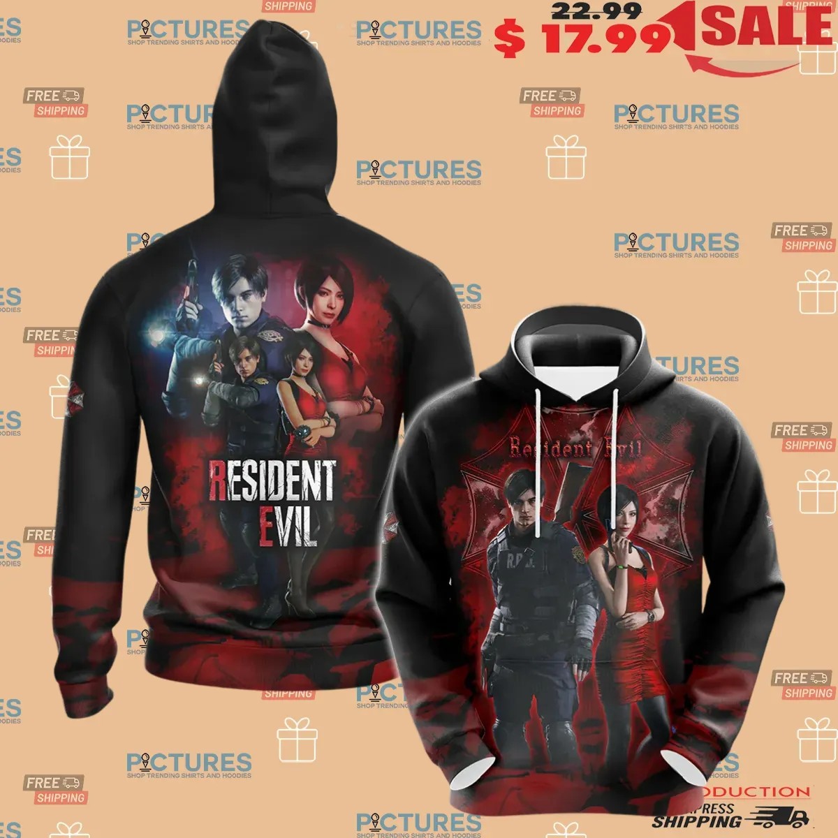 Resident Evil Leon Kennedy Ada Wong Video Game 3D All Over Printed T Shirt