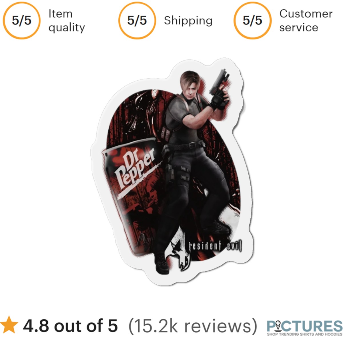 Resident Evil Leon Kennedy Dr Pepper Soft Drink Video Game Mashup Magnet