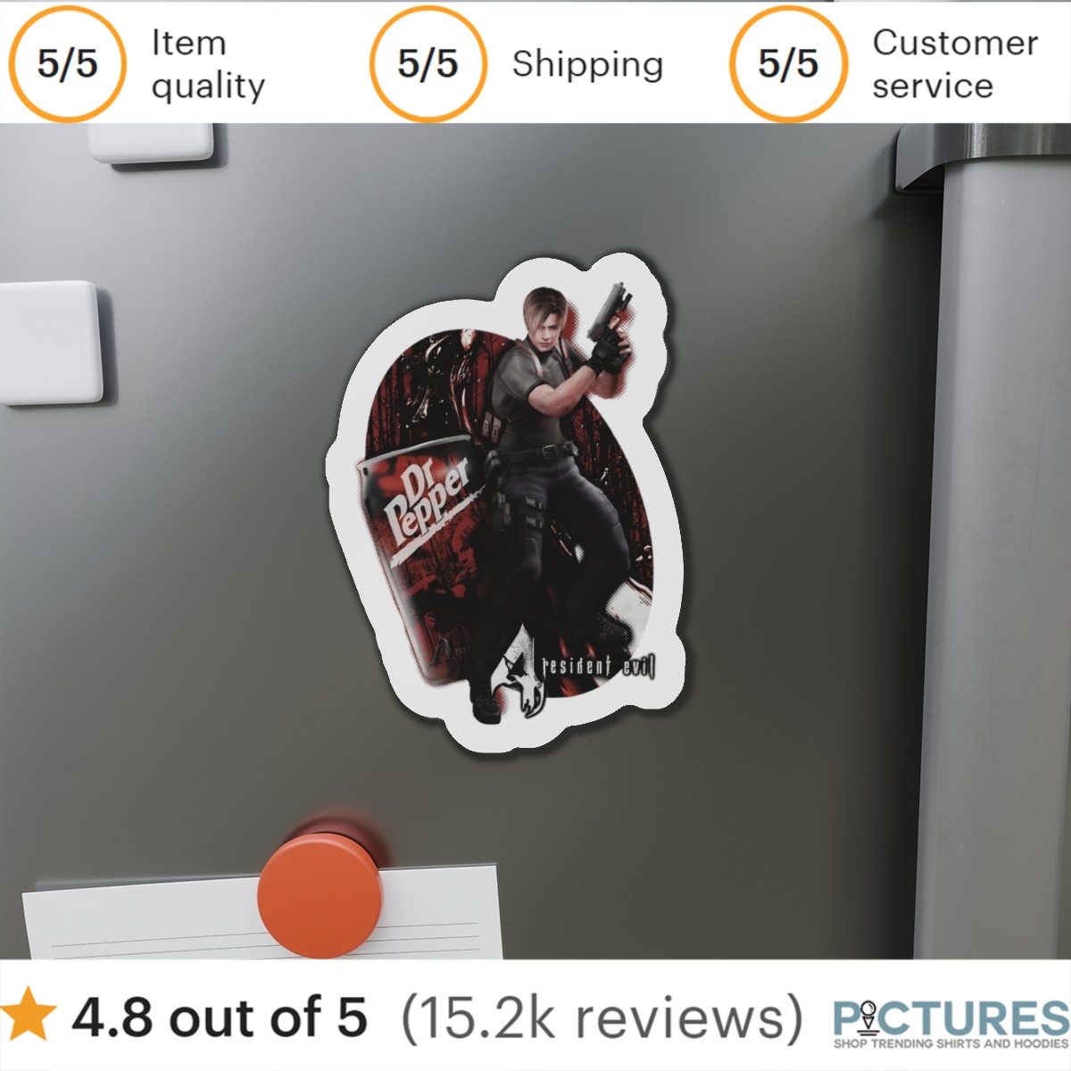 Resident Evil Leon Kennedy Dr Pepper Soft Drink Video Game Mashup Magnet Resident Evil Leon Kennedy Dr Pepper Soft Drink Video Game Mashup Magnet