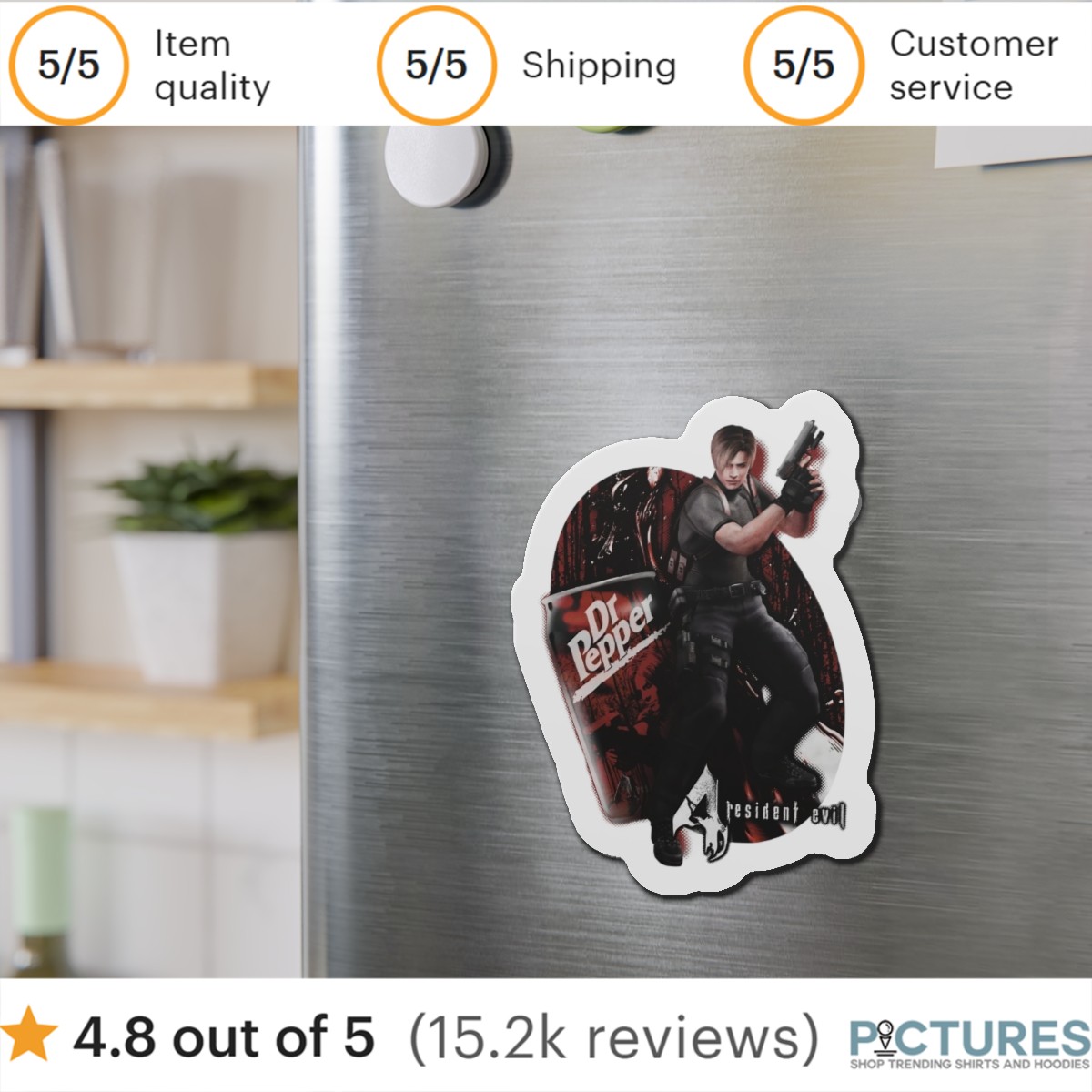 Resident Evil Leon Kennedy Dr Pepper Soft Drink Video Game Mashup Magnet Resident Evil Leon Kennedy Dr Pepper Soft Drink Video Game Mashup Magnet