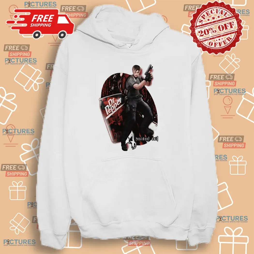 Resident Evil Leon Kennedy Dr Pepper Soft Drink Video Game Mashup T Shirt