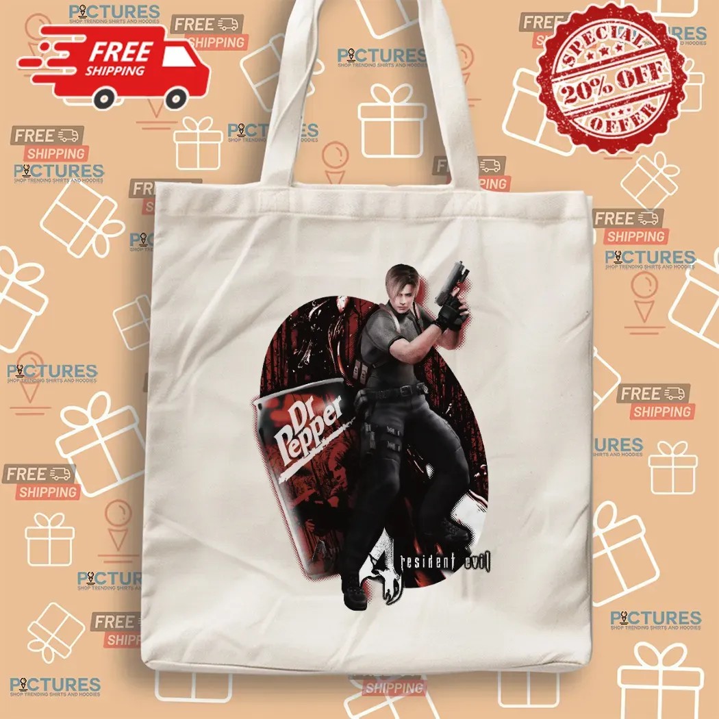 Resident Evil Leon Kennedy Dr Pepper Soft Drink Video Game Mashup T Shirt