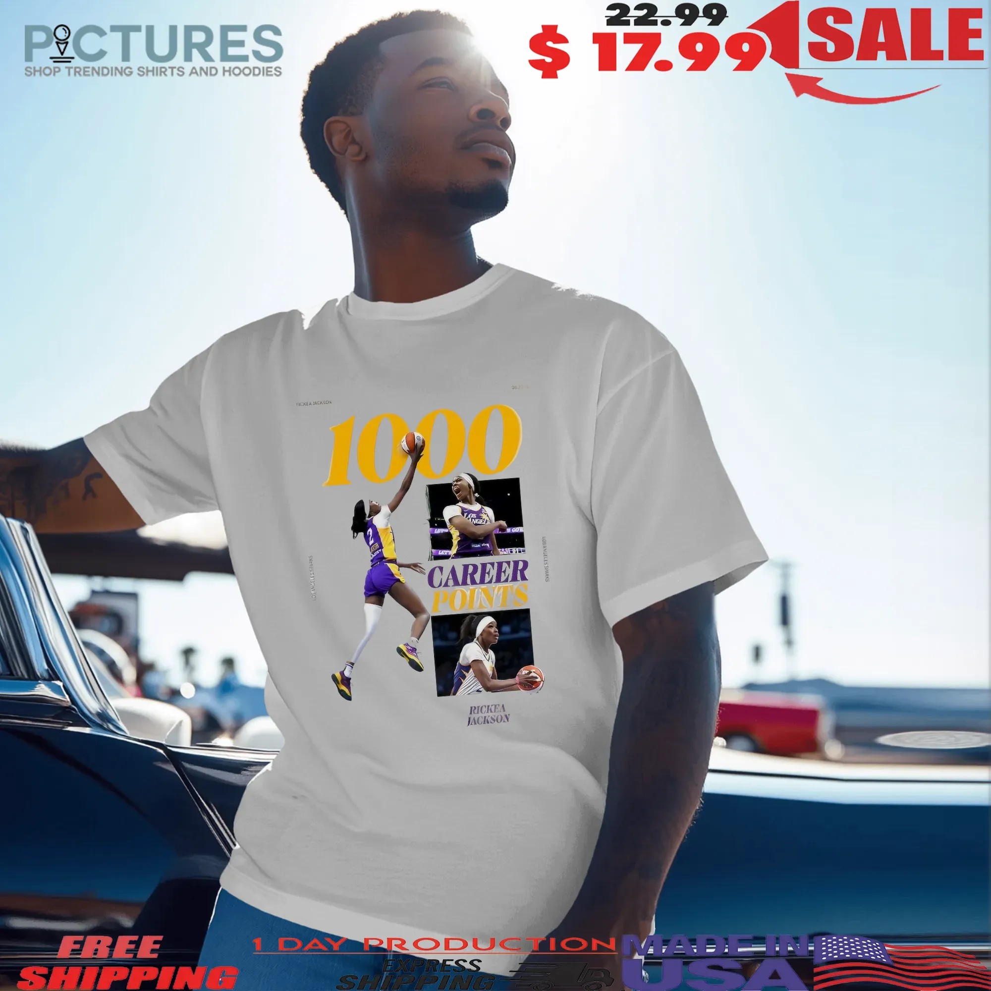 Rickea Jackson Wnba Los Angeles Sparks 1000 Career Points T Shirt
