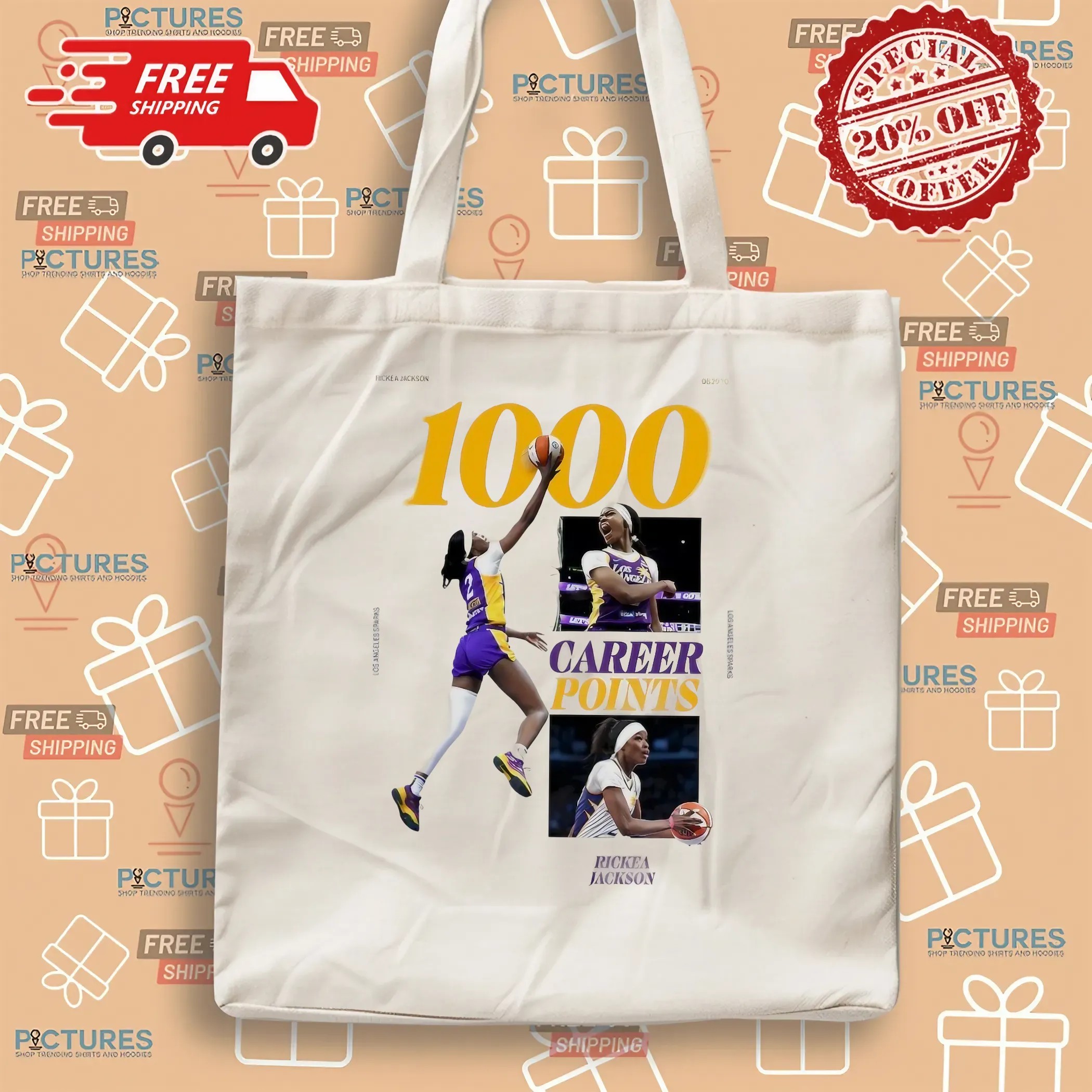 Rickea Jackson Wnba Los Angeles Sparks 1000 Career Points T Shirt