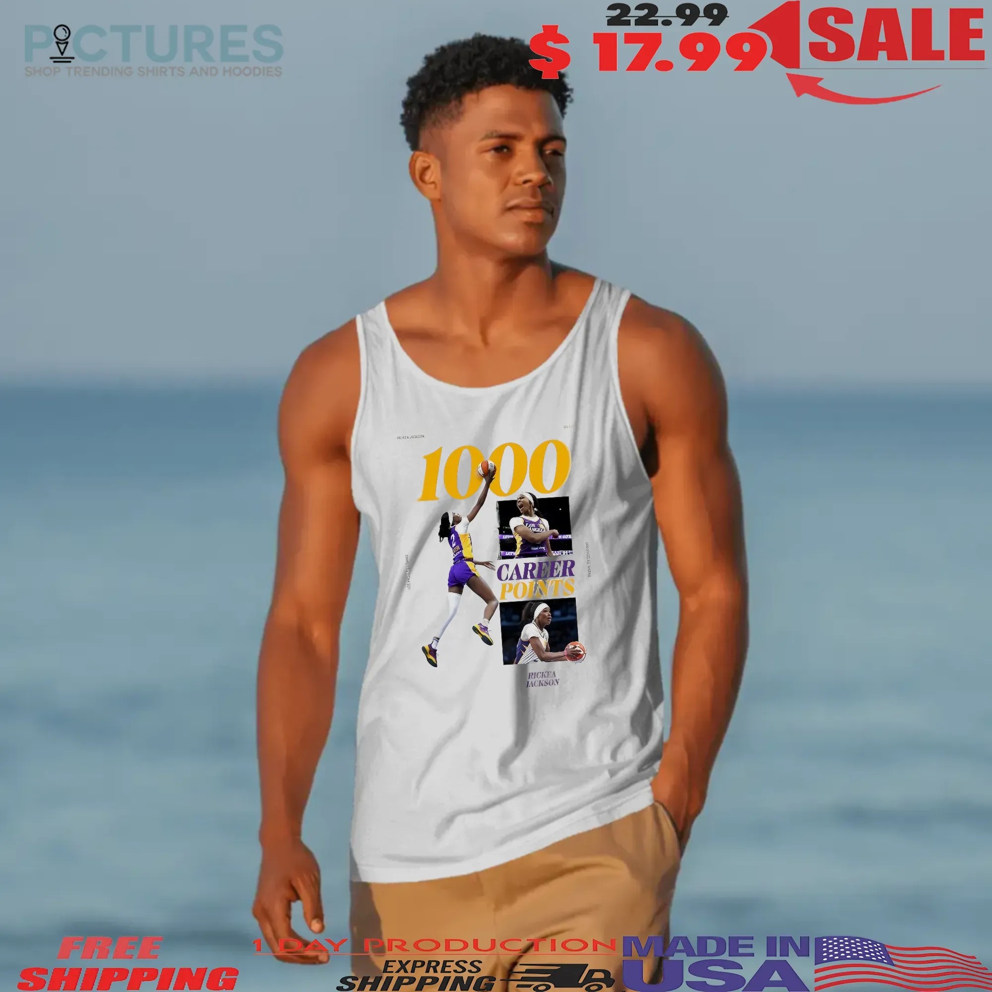 Rickea Jackson Wnba Los Angeles Sparks 1000 Career Points T Shirt