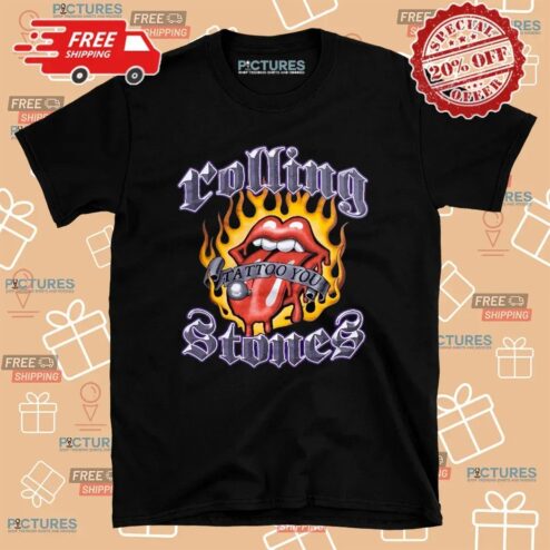 Rolling Stones Tattoo You Flames Band Vintage Y2K T Shirt