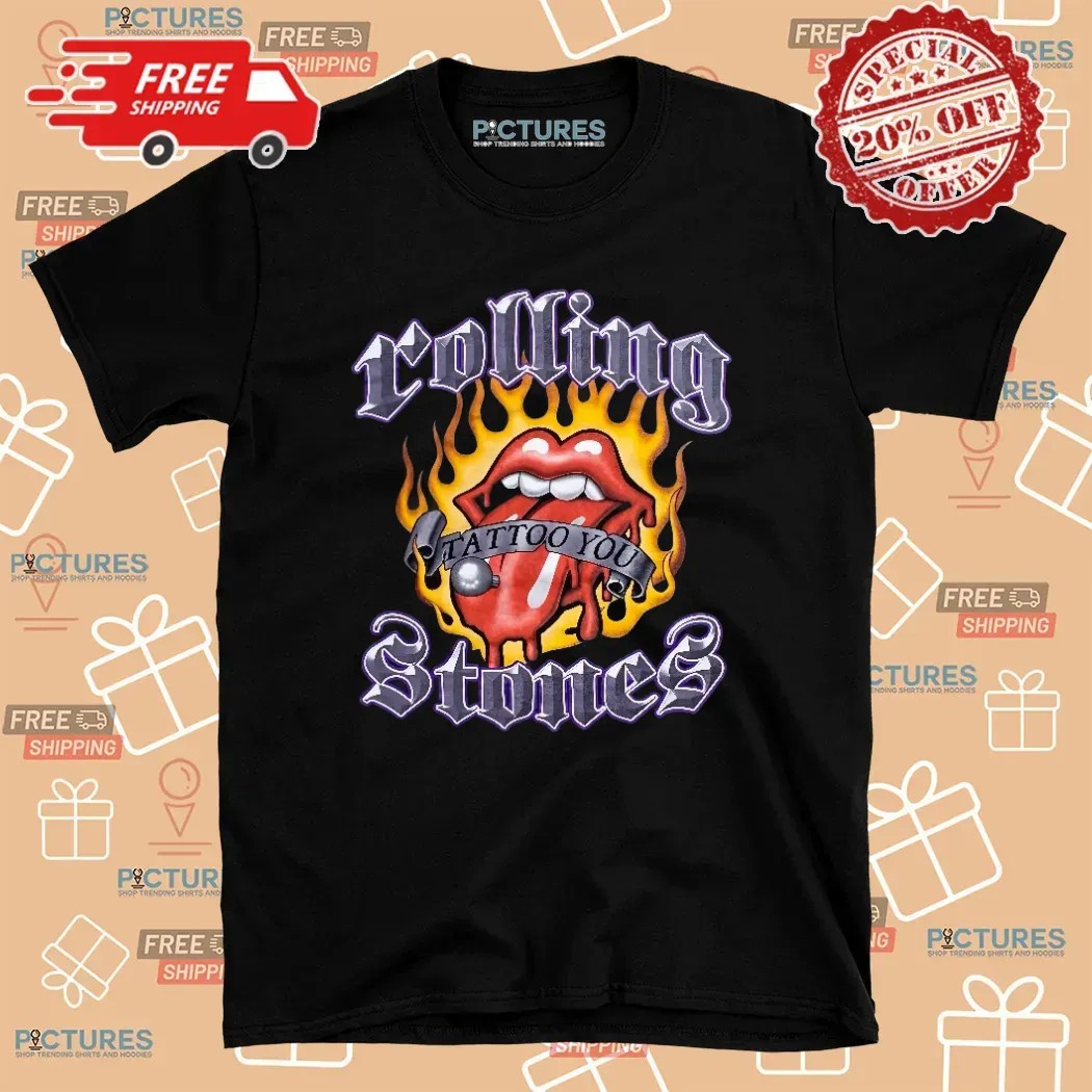 Rolling Stones Tattoo You Flames Band Vintage Y2K T Shirt