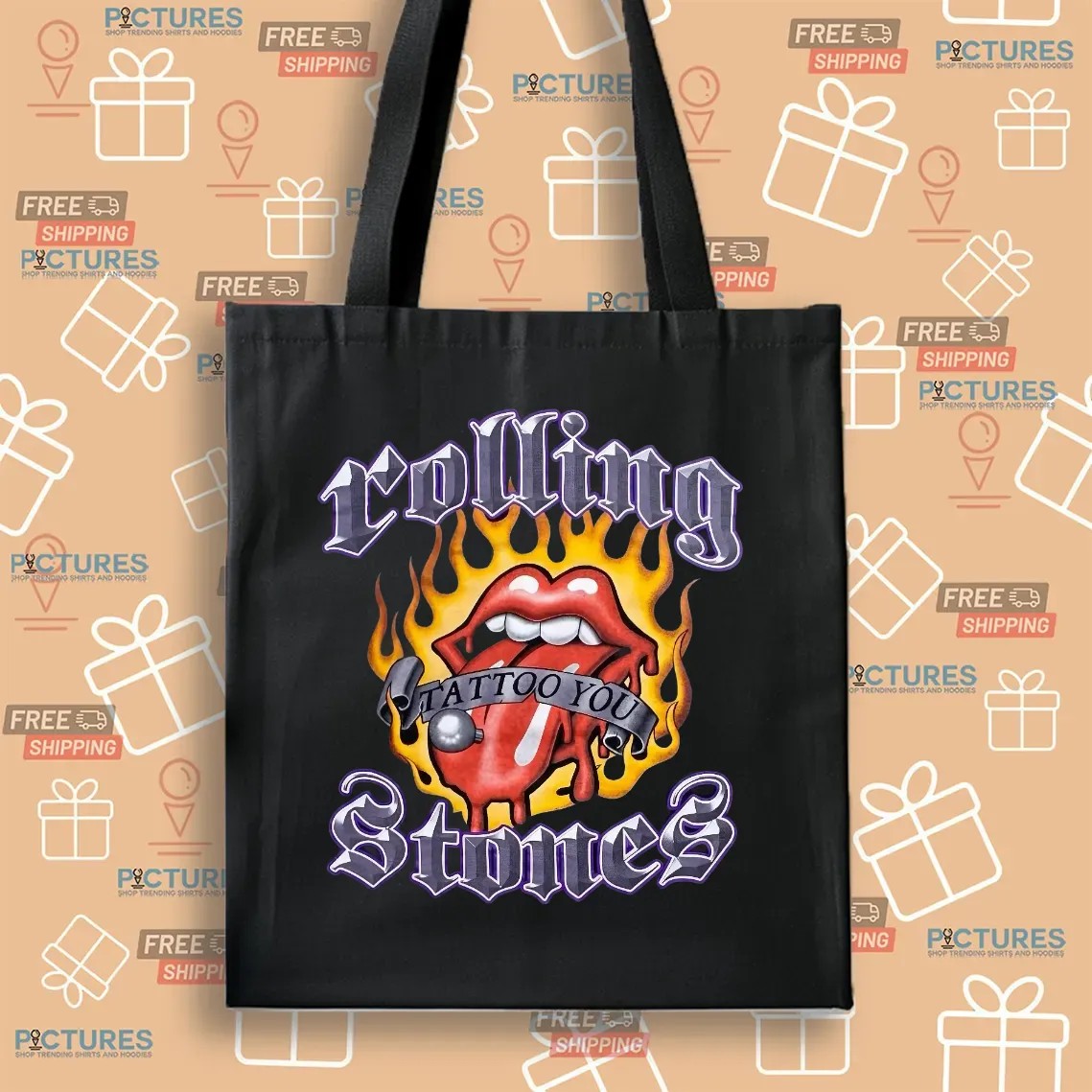Rolling Stones Tattoo You Flames Band Vintage Y2K T Shirt