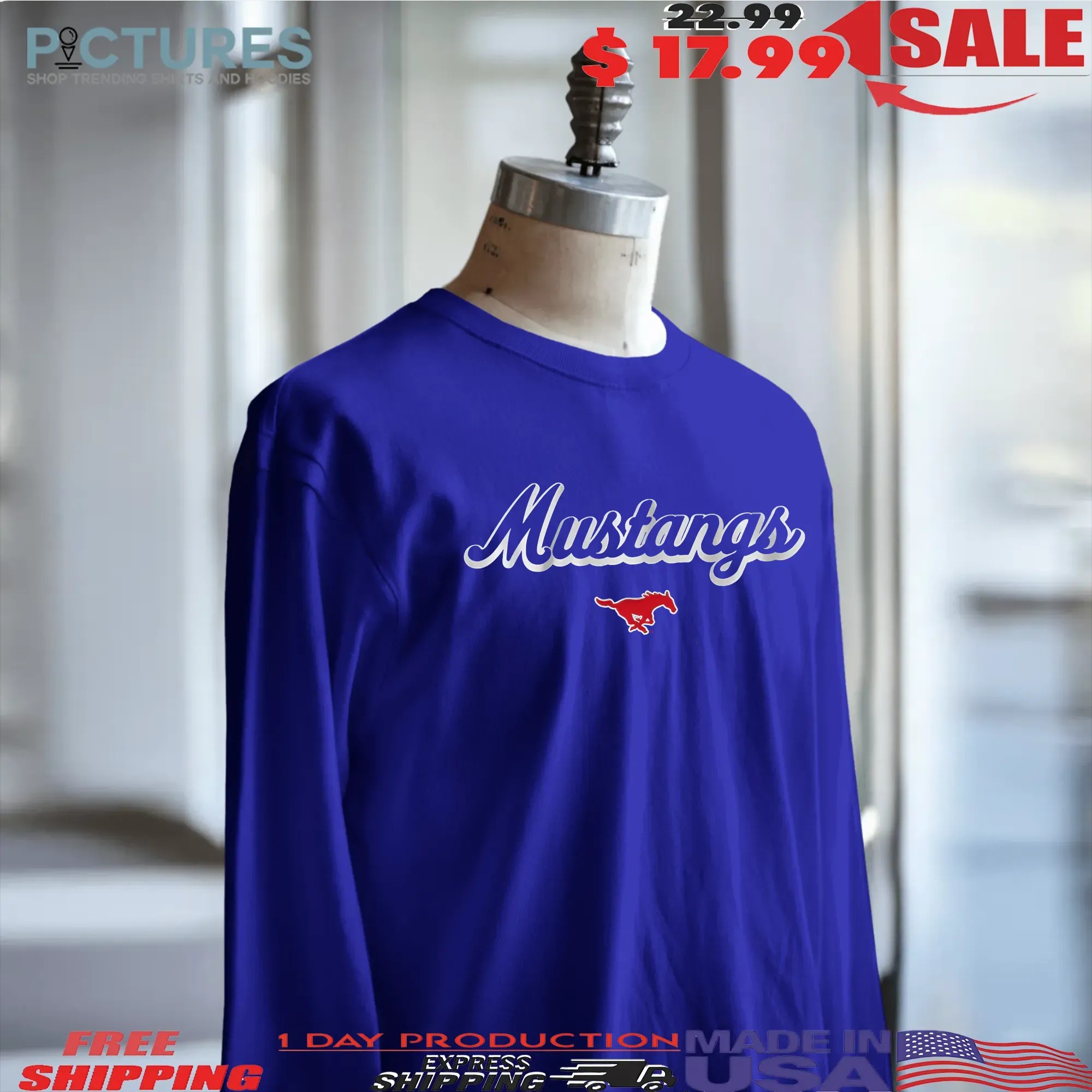 SMU Mustangs Wordmark T Shirt